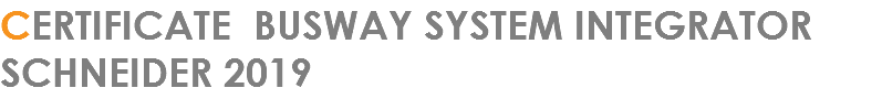 CERTIFICATE BUSWAY SYSTEM INTEGRATOR SCHNEIDER 2019