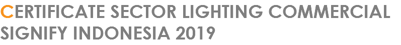 CERTIFICATE SECTOR LIGHTING COMMERCIAL SIGNIFY INDONESIA 2019